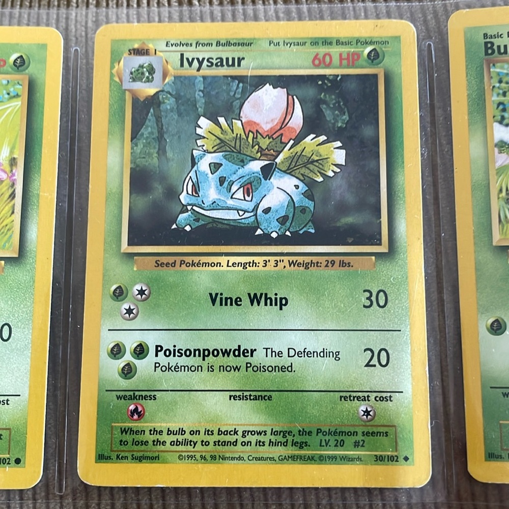 Pokémon IVYSAUR Stage 1. LV.20 #2 30/102 60HP